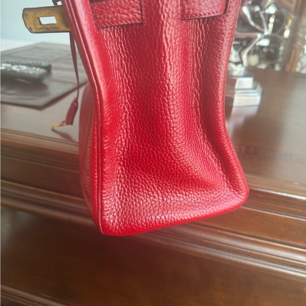 Hermes Haute a Courroies size 32cm - RED REPAINTED - Picture 6 of 17